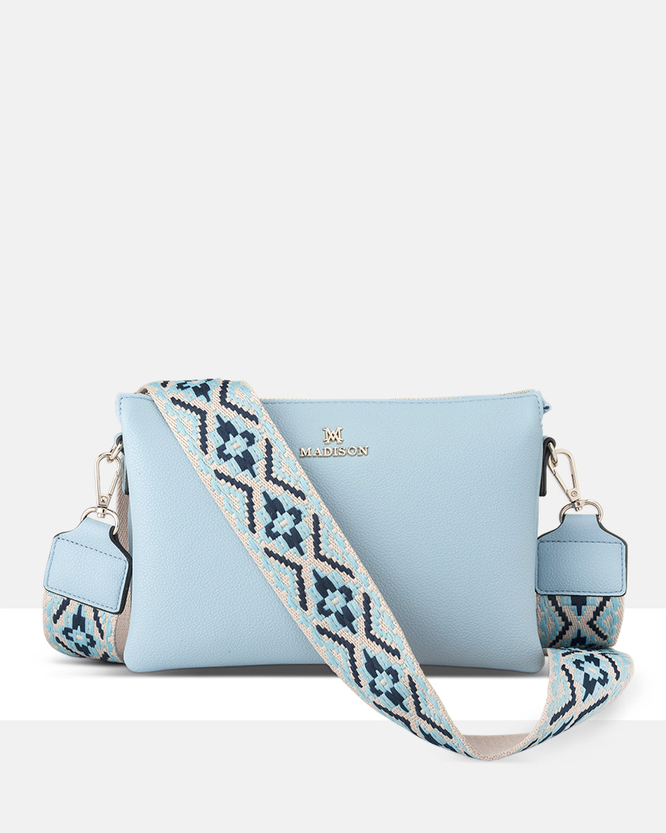 Powder blue crossbody discount bag