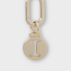 Letter I Charm with Oval Hinge Ring Clip