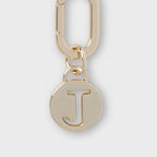 Letter J Charm with Oval Hinge Ring Clip