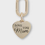 Love You Mum Charm with Oval Hinge Ring