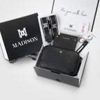 Monica 5 Piece Giftbox - Crossbody Bag, Monogram Bag Strap, Cardholder, Keychain & Personalisation Charm