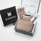 Monica 5 Piece Giftbox - Crossbody Bag, Monogram Bag Strap, Cardholder, Keychain & Personalisation Charm