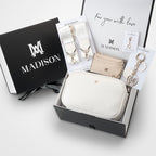 Monica 5 Piece Giftbox - Crossbody Bag, Monogram Bag Strap, Cardholder, Keychain & Personalisation Charm