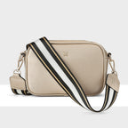 Monica Camera Crossbody Bag + Metallic Stripe Bag Strap