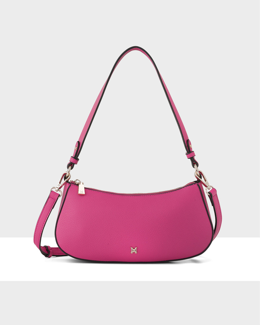 Madison Alina Small Zip Top Shoulder Bag with Crossbody Strap - Hot Pink –  Madison Accessories