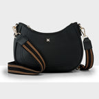 Simone Crescent Zip Top Small Crossbody Bag + Stripe Bag Strap