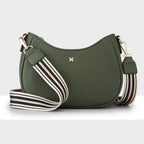 Simone Crescent Zip Top Small Crossbody Bag + Stripe Bag Strap
