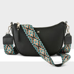 Layla Zip Top Curved Crossbody + Aztec Strap