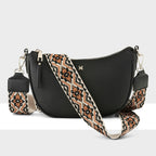 Layla Zip Top Curved Crossbody + Aztec Strap