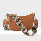 Layla Zip Top Curved Crossbody + Aztec Strap