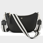 Layla Zip Top Curved Crossbody + Stripe Strap