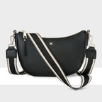 Layla Zip Top Curved Crossbody + Stripe Strap