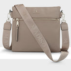 Renee Zip Top 2 Compartment Crossbody Bag + Monogram Bag Strap
