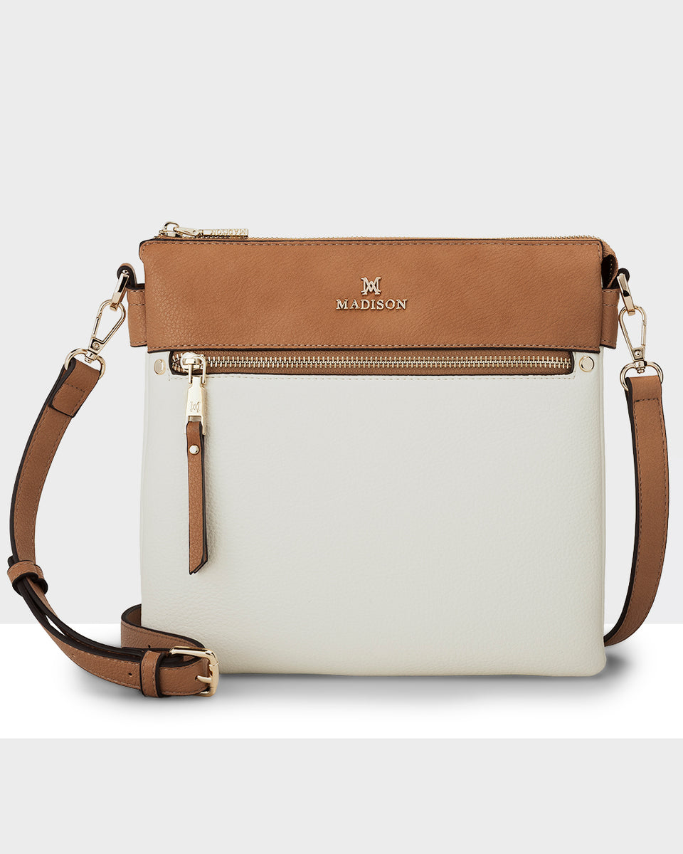 Renee Zip Top 2 Compartment Crossbody Bag – Madison Accessories