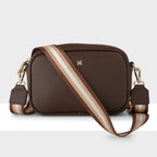Monica Camera Crossbody Bag + Metallic Stripe Bag Strap