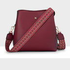 Joanie 3 Compartment Crossbody Bucket Bag + Chevron Bag Strap