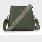 Joanie 3 Compartment Crossbody Bucket Bag + Chevron Bag Strap