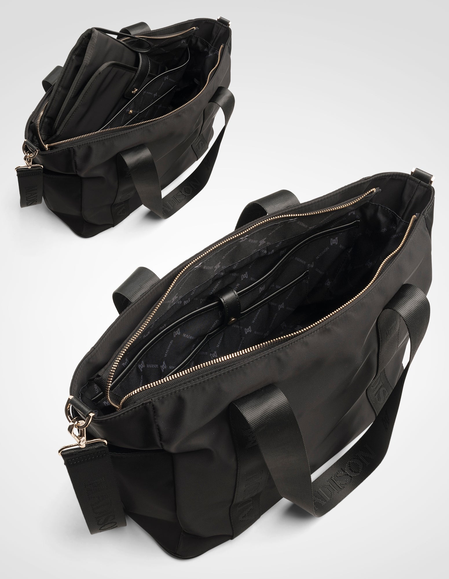 Madison Anita Large Nylon Baby Bag with Change Mat Black Nylon