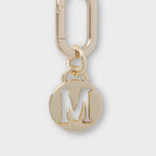 Letter M Charm with Oval Hinge Ring Clip