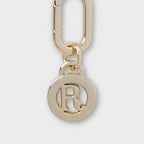 Letter R Charm with Oval Hinge Ring Clip