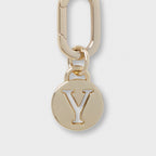 Letter Y Charm with Oval Hinge Ring Clip