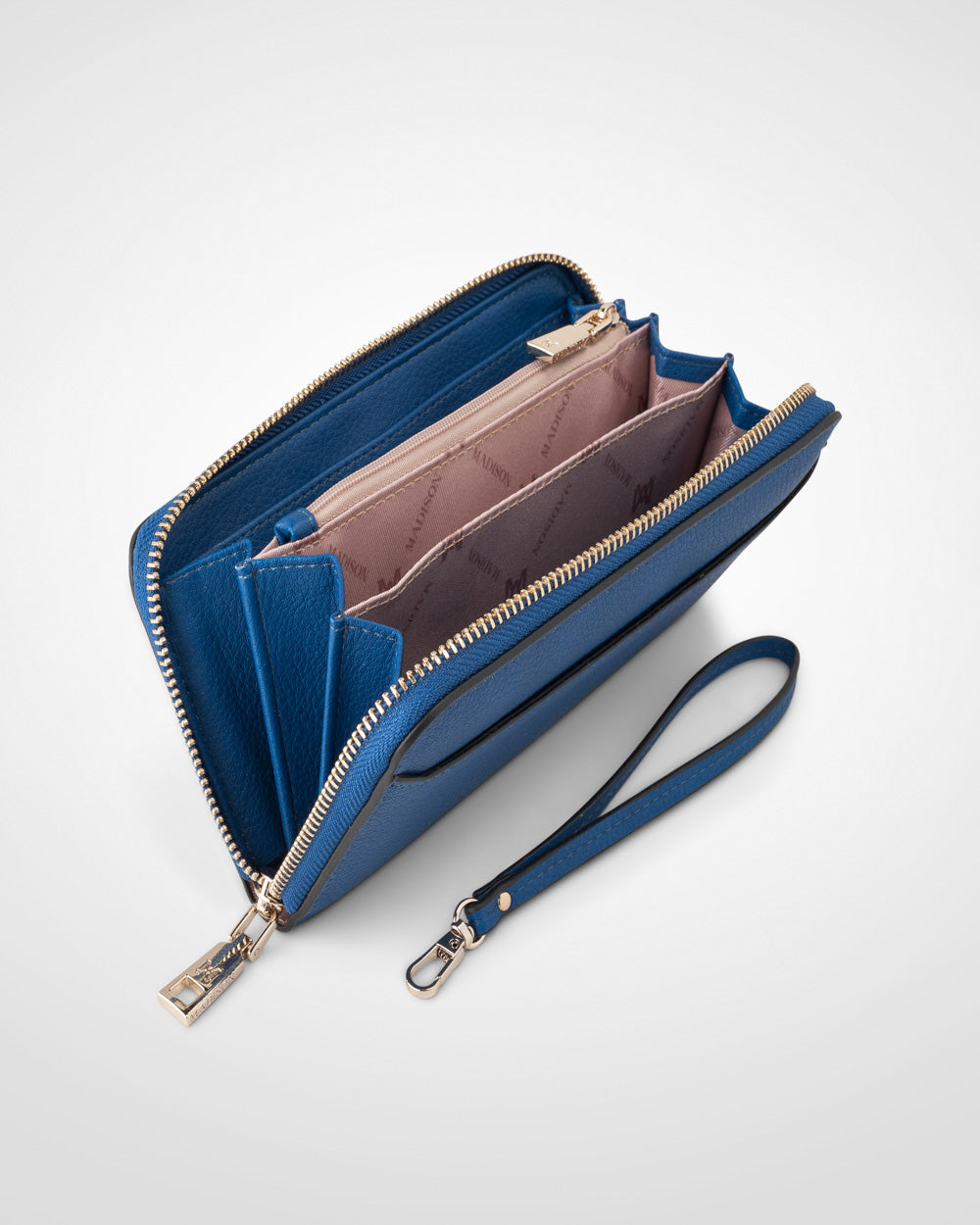 Clutch wallet store with strap