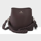 Joanie 3 Compartment Crossbody Bucket Bag + Plait Strap